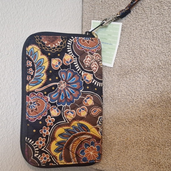 🎁 Vera Bradley Paisley Wristlet Zip Around Wallet - Picture 3 of 4